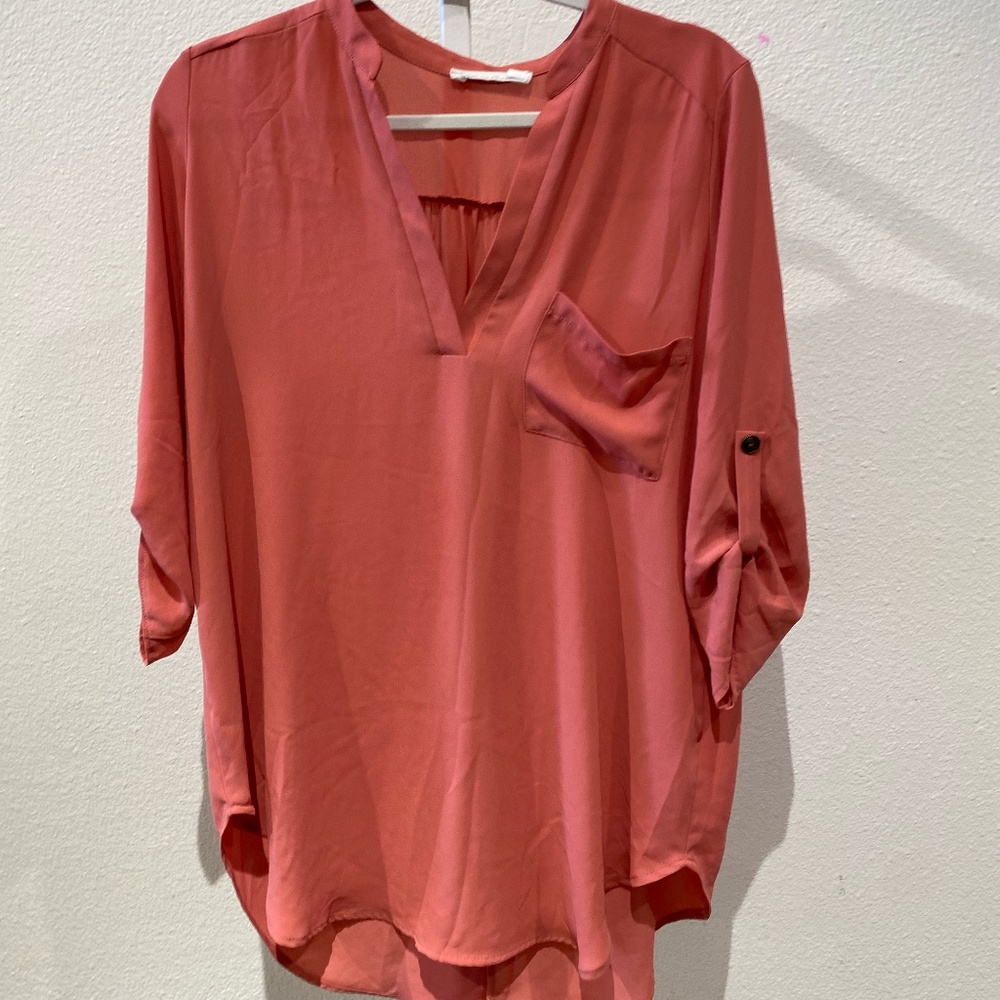 Women’s Pink Salmon Blouse Size Medium